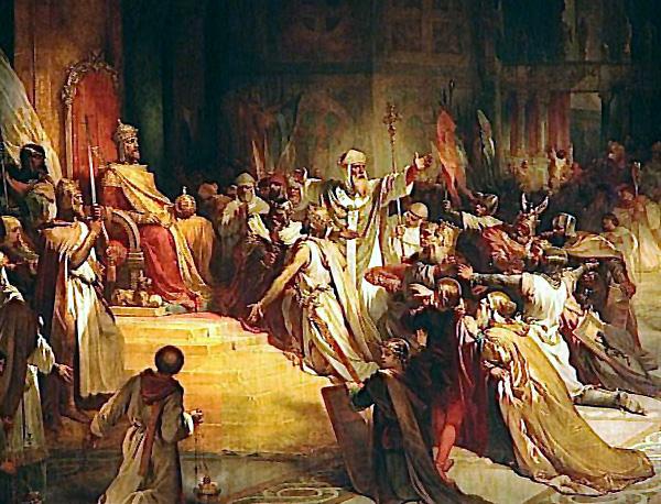 Henri Decaisne Baldwin of Flanders is crowned Latin Emperor of Constantinople Spain oil painting art